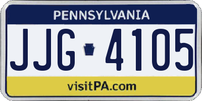 PA license plate JJG4105