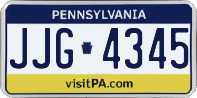 PA license plate JJG4345