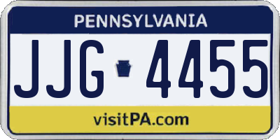 PA license plate JJG4455
