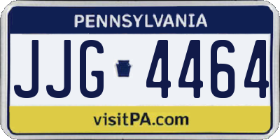 PA license plate JJG4464