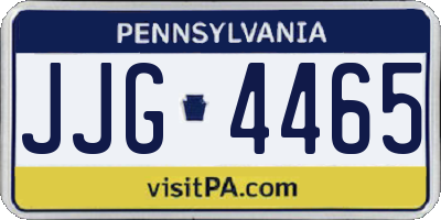 PA license plate JJG4465