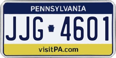 PA license plate JJG4601