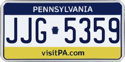 PA license plate JJG5359