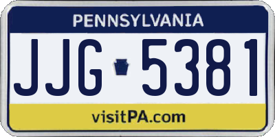 PA license plate JJG5381