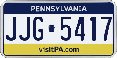 PA license plate JJG5417