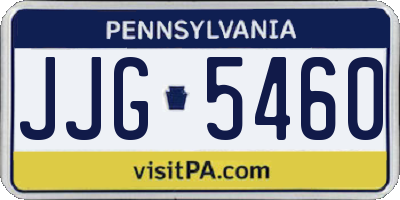 PA license plate JJG5460