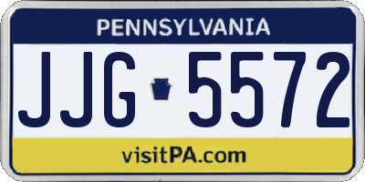 PA license plate JJG5572