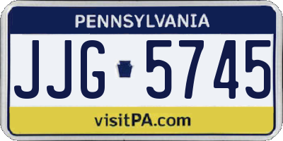 PA license plate JJG5745