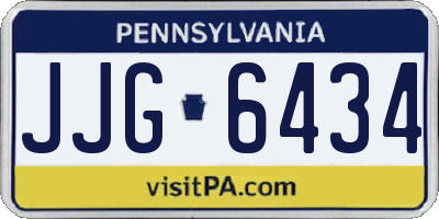 PA license plate JJG6434