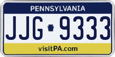 PA license plate JJG9333