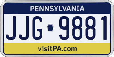 PA license plate JJG9881