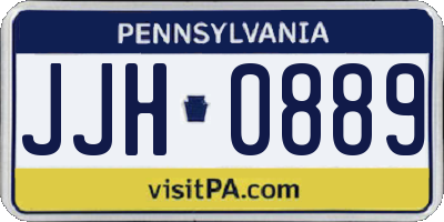 PA license plate JJH0889