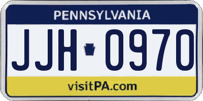 PA license plate JJH0970