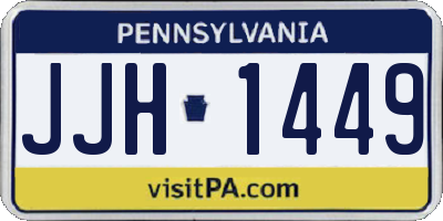 PA license plate JJH1449