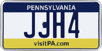 PA license plate JJH4