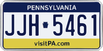 PA license plate JJH5461