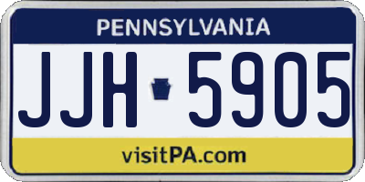 PA license plate JJH5905