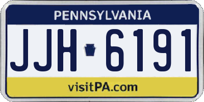 PA license plate JJH6191