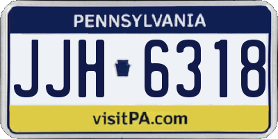 PA license plate JJH6318