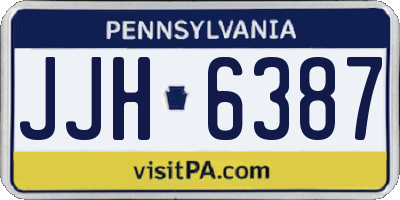 PA license plate JJH6387