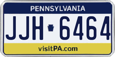 PA license plate JJH6464