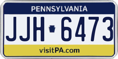 PA license plate JJH6473