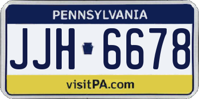 PA license plate JJH6678