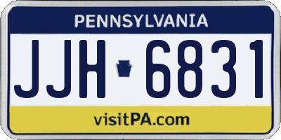 PA license plate JJH6831