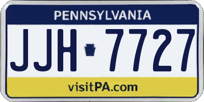 PA license plate JJH7727