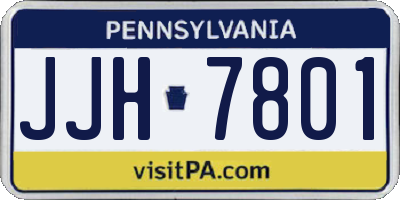 PA license plate JJH7801
