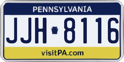 PA license plate JJH8116