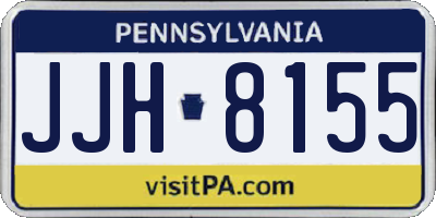 PA license plate JJH8155