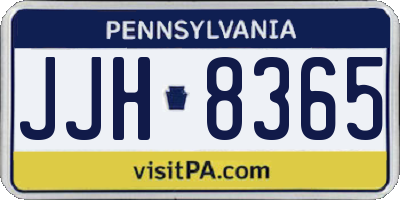 PA license plate JJH8365