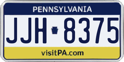 PA license plate JJH8375