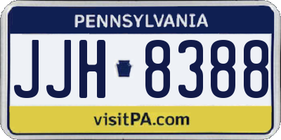 PA license plate JJH8388