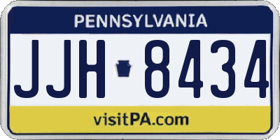 PA license plate JJH8434
