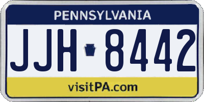 PA license plate JJH8442