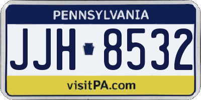 PA license plate JJH8532