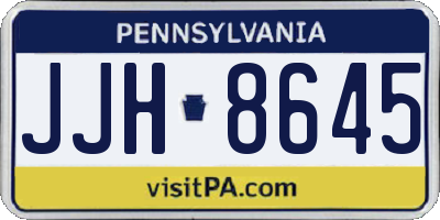 PA license plate JJH8645