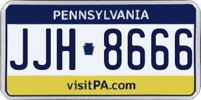 PA license plate JJH8666