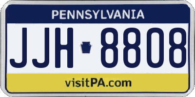 PA license plate JJH8808