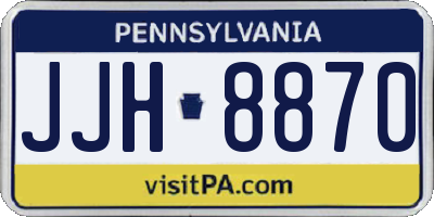 PA license plate JJH8870