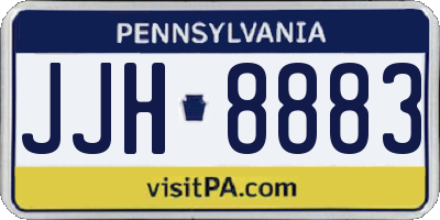 PA license plate JJH8883