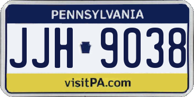 PA license plate JJH9038