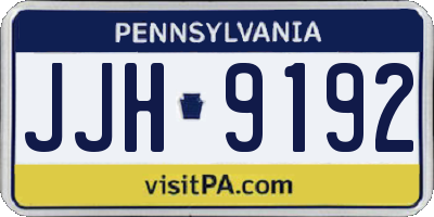 PA license plate JJH9192