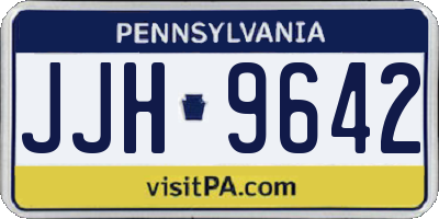 PA license plate JJH9642