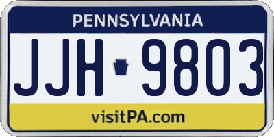 PA license plate JJH9803