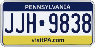 PA license plate JJH9838