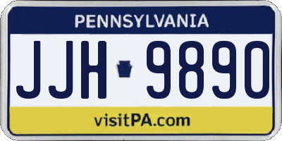 PA license plate JJH9890