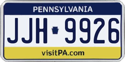 PA license plate JJH9926